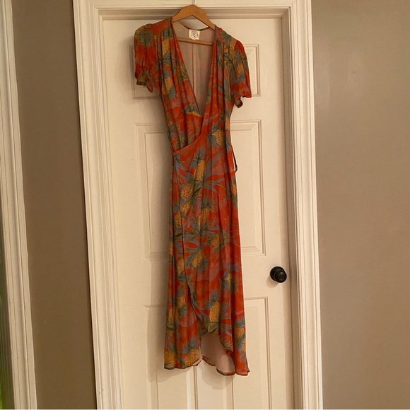 Anthropologie Dresses & Skirts - Anthropologie Pineapple wrap maxi dress Size S
